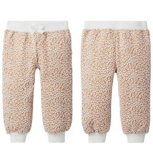 JANIE AND JACK Brown + White Animal Print Jacquard Girl's Jogger Pants Size 8